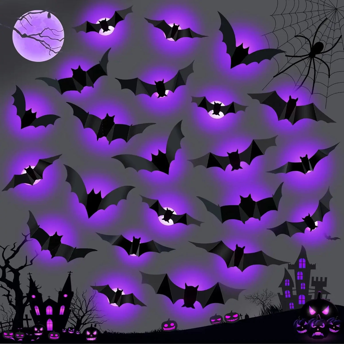 GlowBats™ – Świecące Nietoperze 3D na Halloween